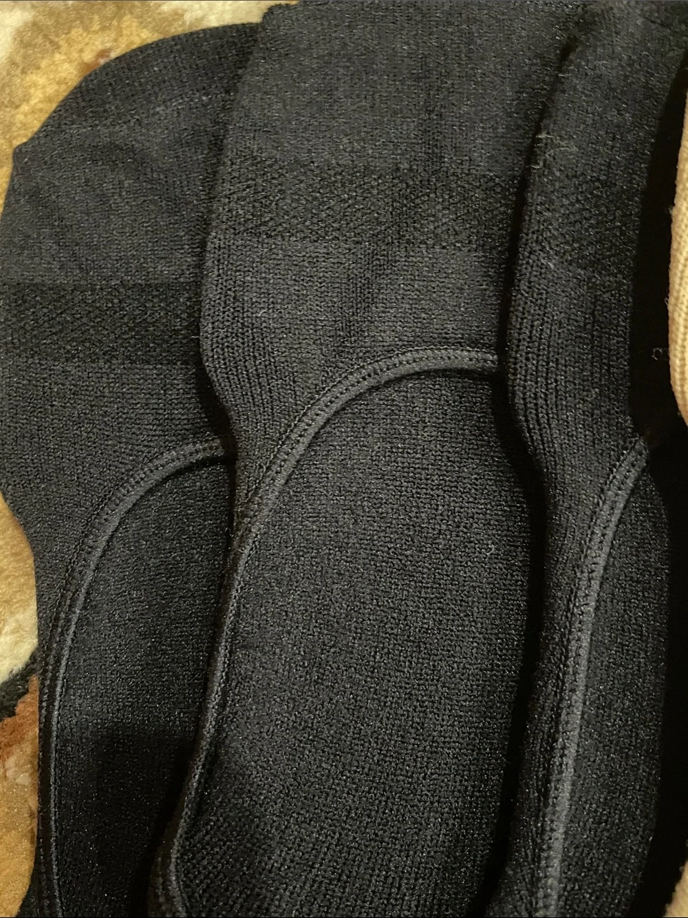RACHEL Rachel Roy Black And Beige No-Show Microfiber Liner Socks